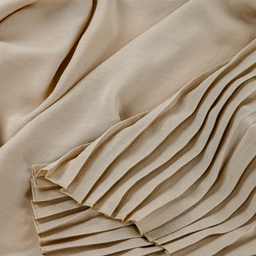 démonstration batiste microfibre beige naturel unis et plissé 15 0188
