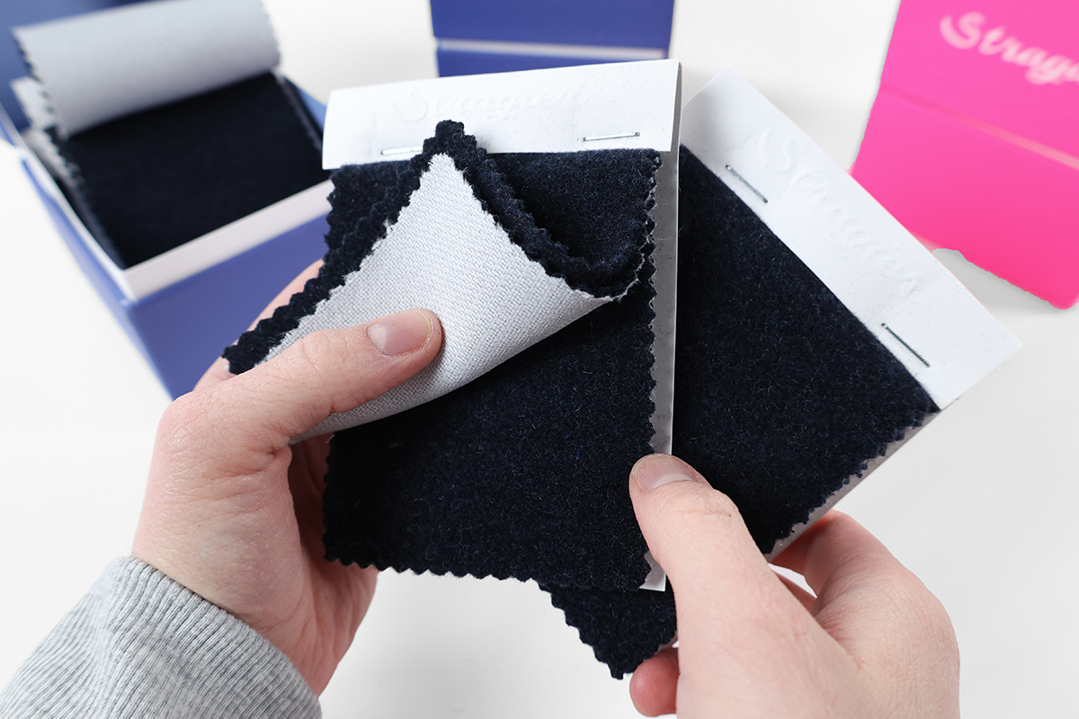 Présentation de nos échantillons d'entoilage pour manteau