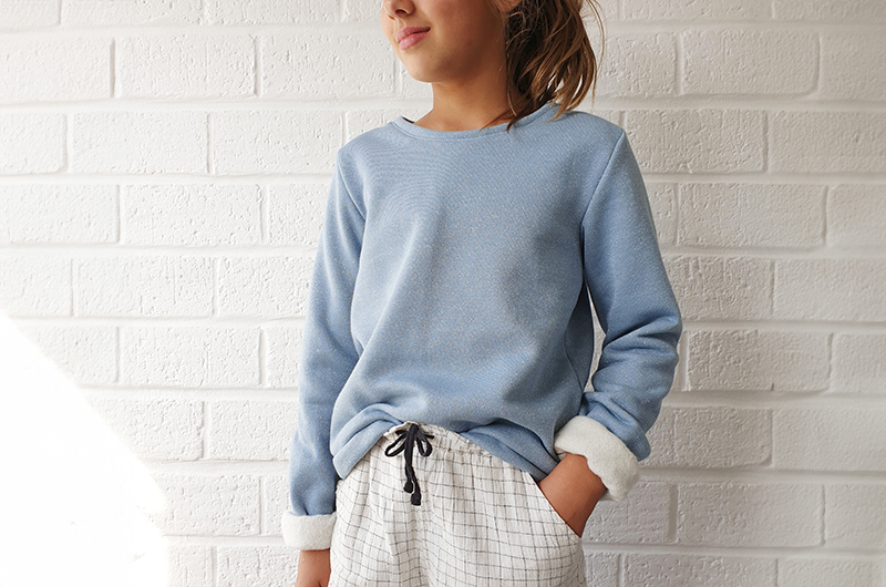 blousette_rose en Sweatshirt Scintillant - Bleu nuage & Argent