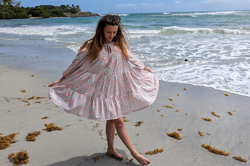 cha_coud en coton soyeux UNE Vitamine - Victoria - Granité Mandarine 
