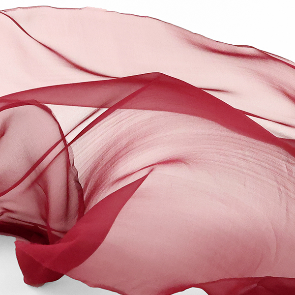 démonstration mousseline de soie georgette rouge burgundy