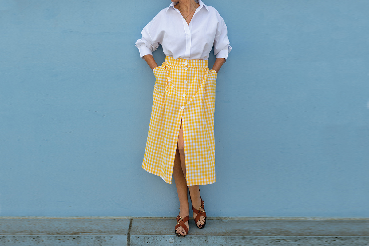 mademoiselletika en Vichy 9mm - Jaune soleil et blanc