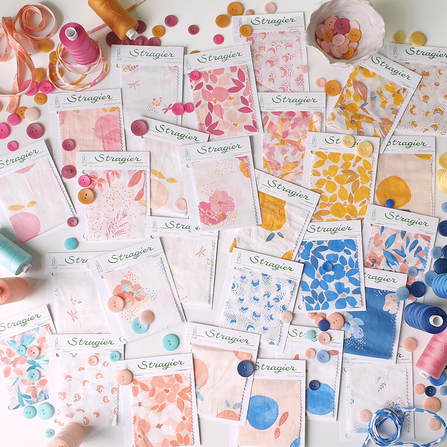 Présentation des tissus qui font partie de la collection UNE Dolce Vita