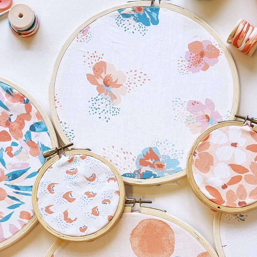 Présentation des tissus UNE dolce Vita aux dessins tropical