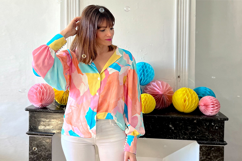 mlle_cyrielle en crêpe viscose soft UNE Paradis - Gauguine - Sorbet