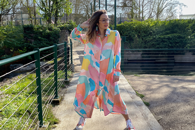 morgan_jeudy en crêpe viscose soft UNE Paradis - Gauguine - Sorbet