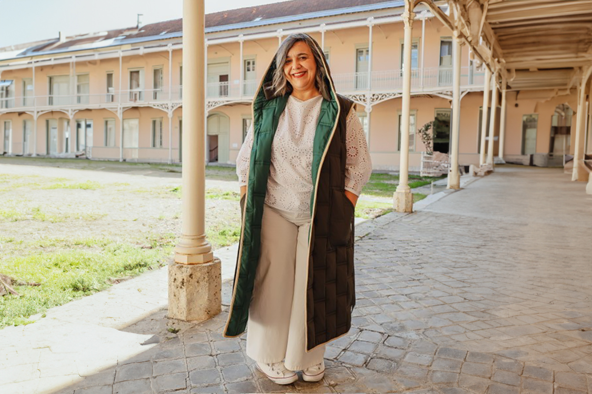 morgane_jeudy dans une veste en tissu matelassé Apollo