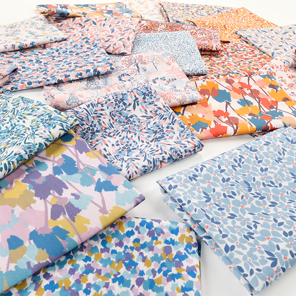 Présentation des différents tissus qui composent la collection UNE Allure de chez Stragier