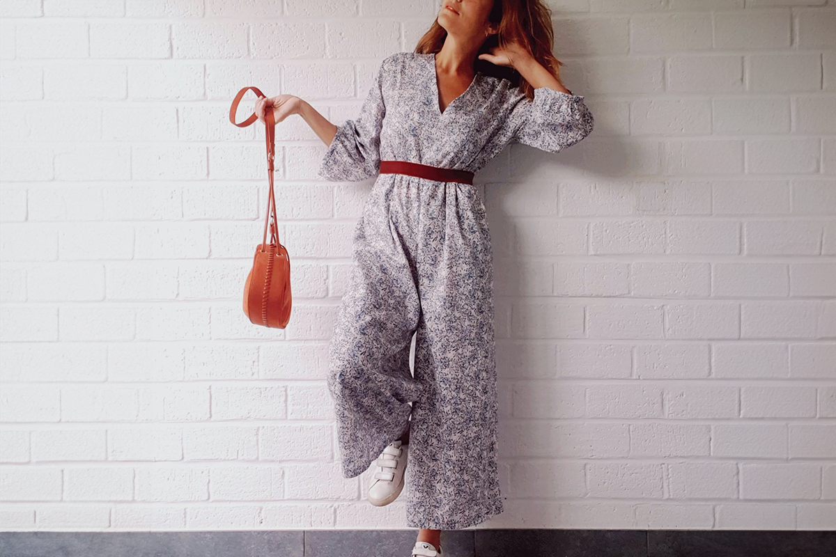 blousette_rose dans une combinaison faite en tissu issu de la collection UNE Allure ballet