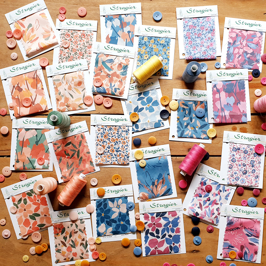 Présentation des tissus faisant partie de la collection UNE Evasion de chez Stragier