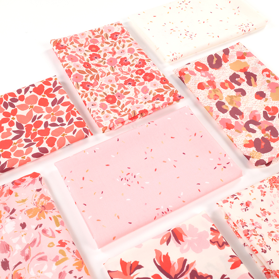 UNE-Origine-corail-rose-02-900x900 Présentation des différents tissus qui composent la collection UNE Origine corail rose de chez Stragier