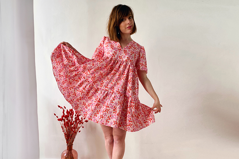 happy_as_a_bee en coton soyeux - UNE Origine - Florie - Rose Marine