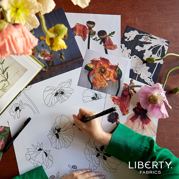 Dessin Fragile Bloom de la collection Automne Hiver 2024 Liberty The Curated Floral