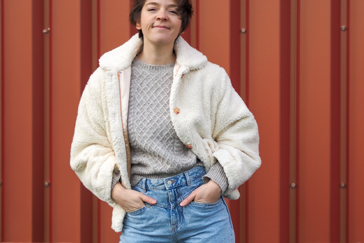 Veste en teddy coton de chez grande fabrique