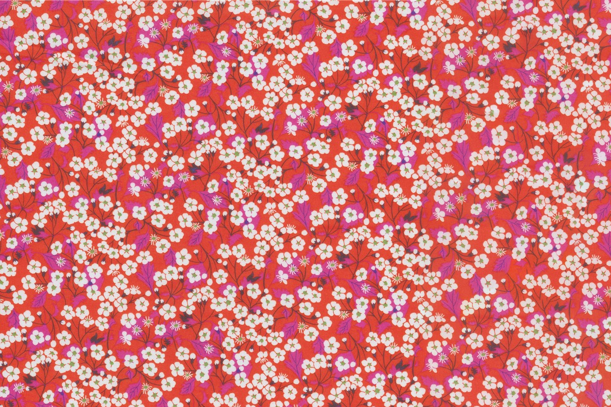 Présentation d'un tissu Liberty au motif Mitsi
