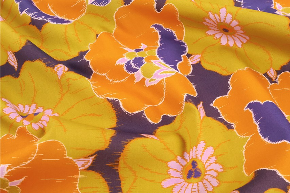 Présentation du tissu Liberty Ikat Anemone - Bohème
