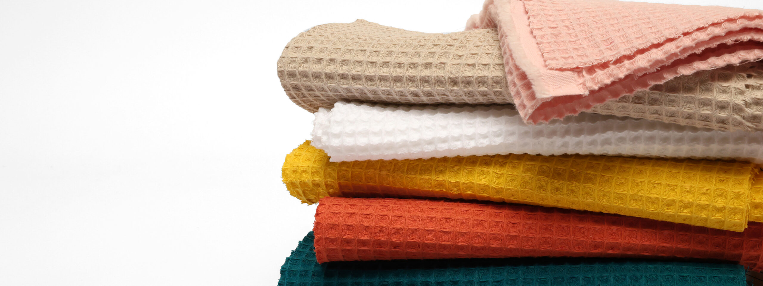 Présentation de nos tissus nid d'abeille gaufré