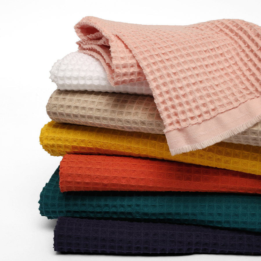 Présentation de nos tissus nid d'abeille gaufré