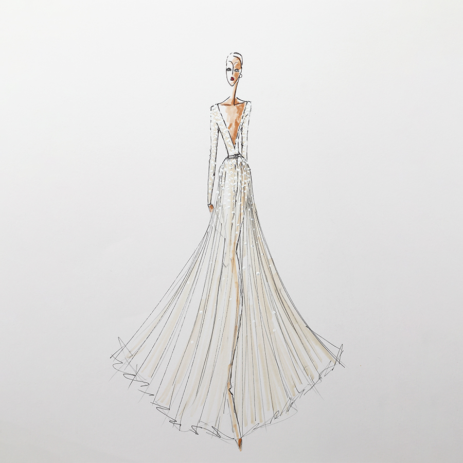 Tissus transparents et souples - croquis 01