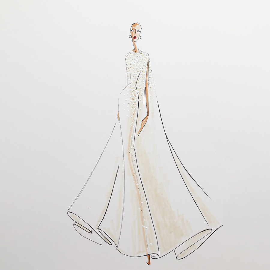 Tissus transparents avec de la tenue - croquis 18