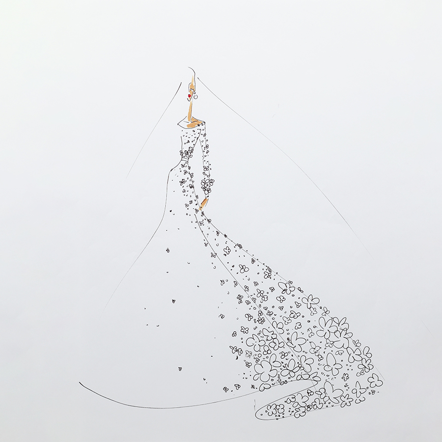 Tissus transparents avec de la tenue - croquis 19