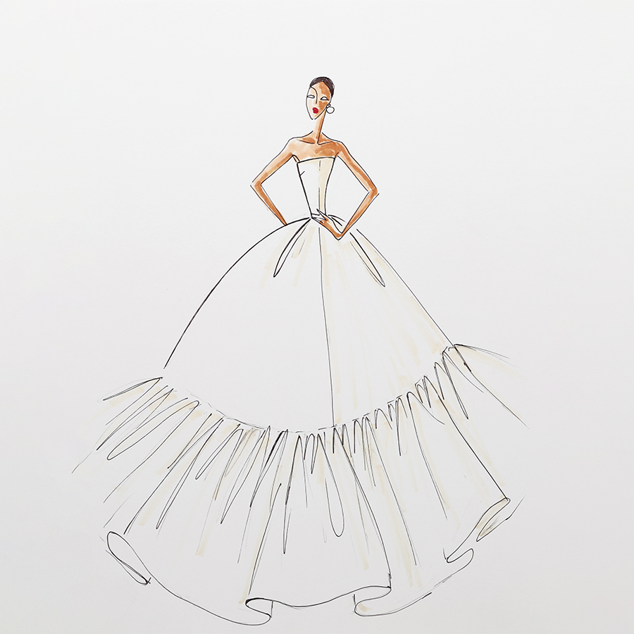 Tissus transparents avec de la tenue - croquis 2