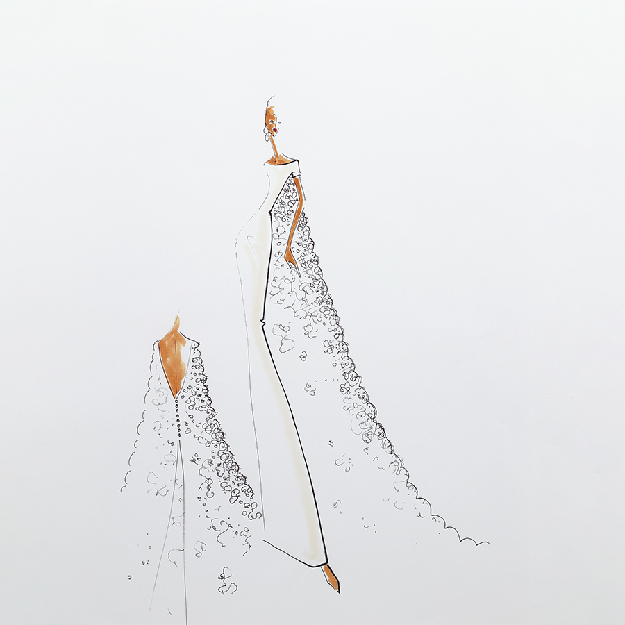 Les tissus souples avec de l'aplomb - croquis 25