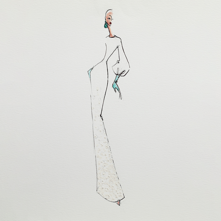 Les tissus souples avec de l'aplomb - croquis 44