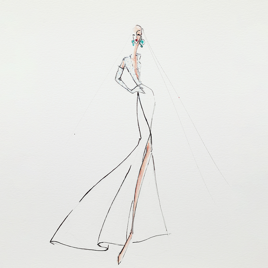 Les tissus souples avec de l'aplomb - croquis 47