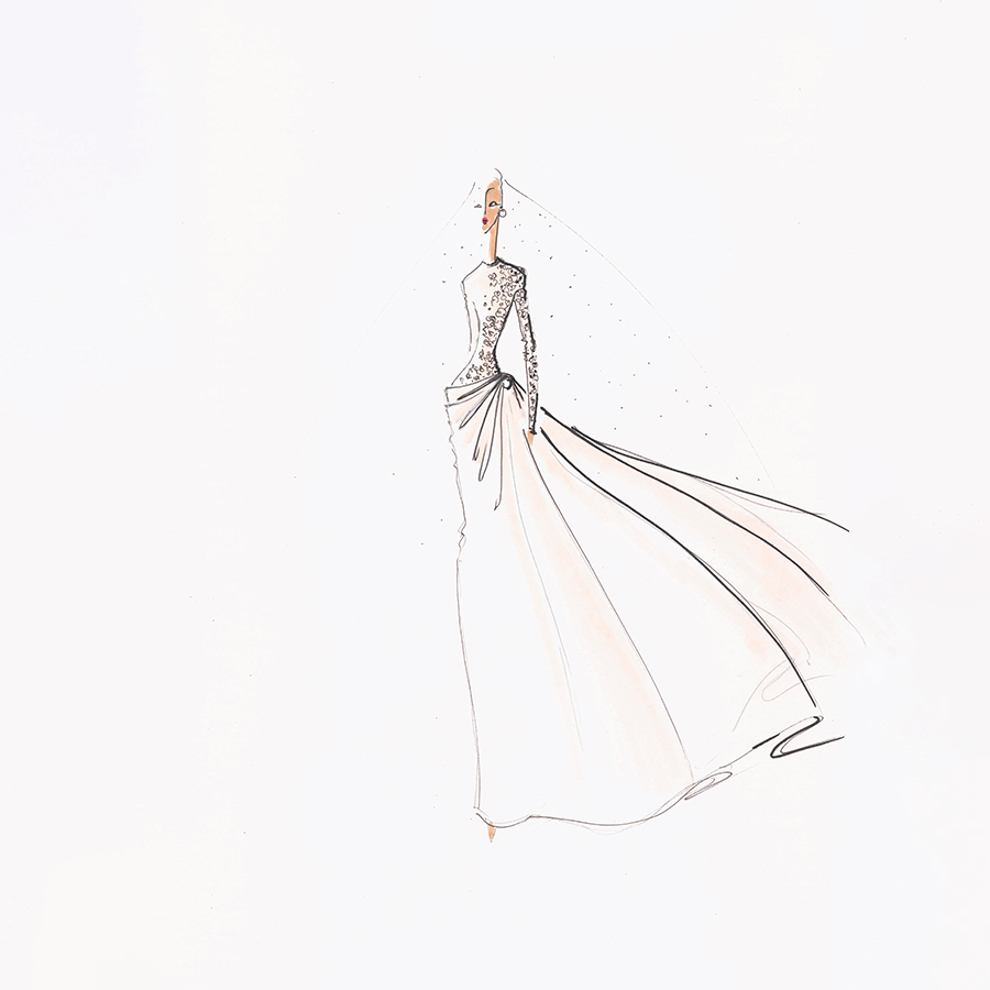 les tissus avec de la tenue et somptueux croquis 62