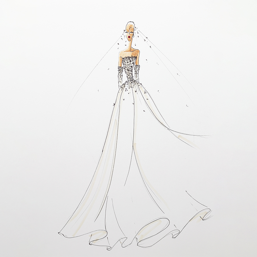 Tissus transparents avec de la tenue - croquis 13