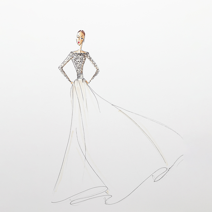 Tissus transparents avec de la tenue - croquis 14