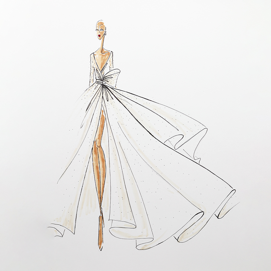 Tissus transparents avec de la tenue - croquis 15