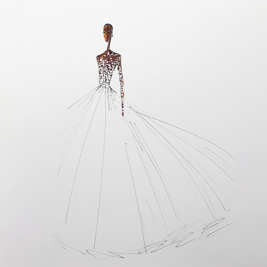 Tissus transparents avec de la tenue - croquis 17