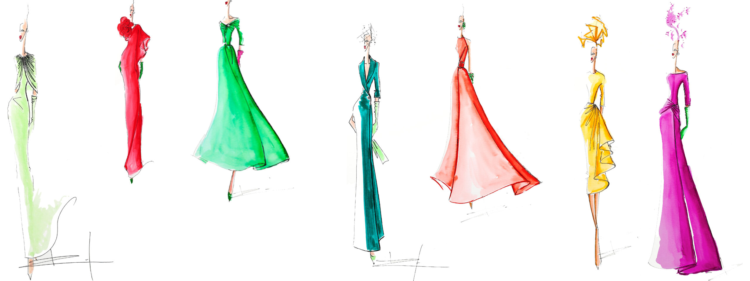 Réalisez sur mesure votre robe de soirée, ou robe de cérémonie, dans des tissus souples et plombants pour un tombé net, élégant et dynamique.