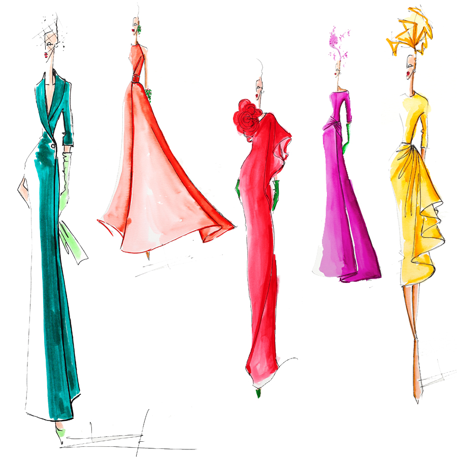 Réalisez sur mesure votre robe de soirée, ou robe de cérémonie, dans des tissus souples et plombants pour un tombé net, élégant et dynamique.