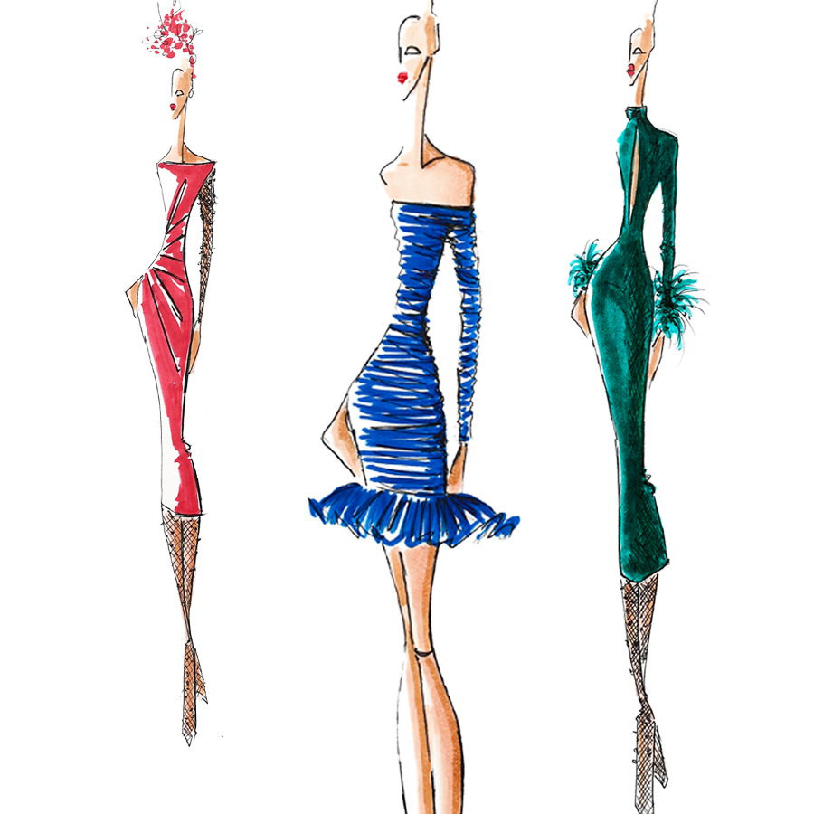 Réalisez votre robe sirène élégante ou votre robe moulante longue ou courte dans les tissus élastiques spécialement conçus chez Stragier.