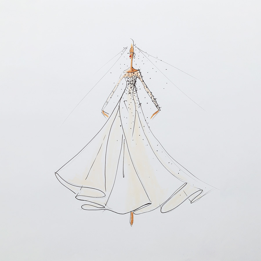 Croquis tissus souples et legers