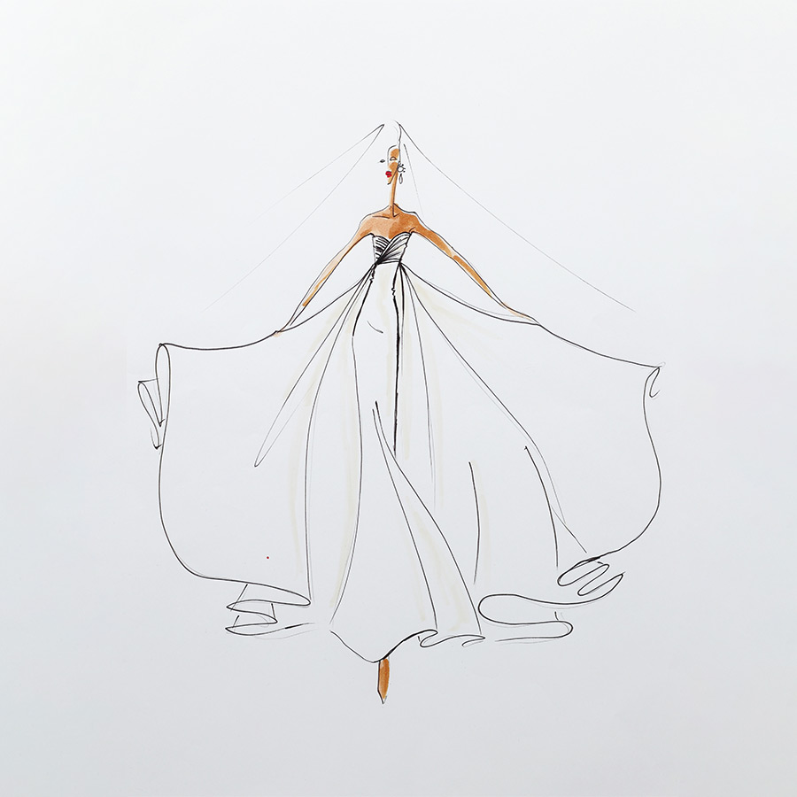 Croquis tissus souples et legers