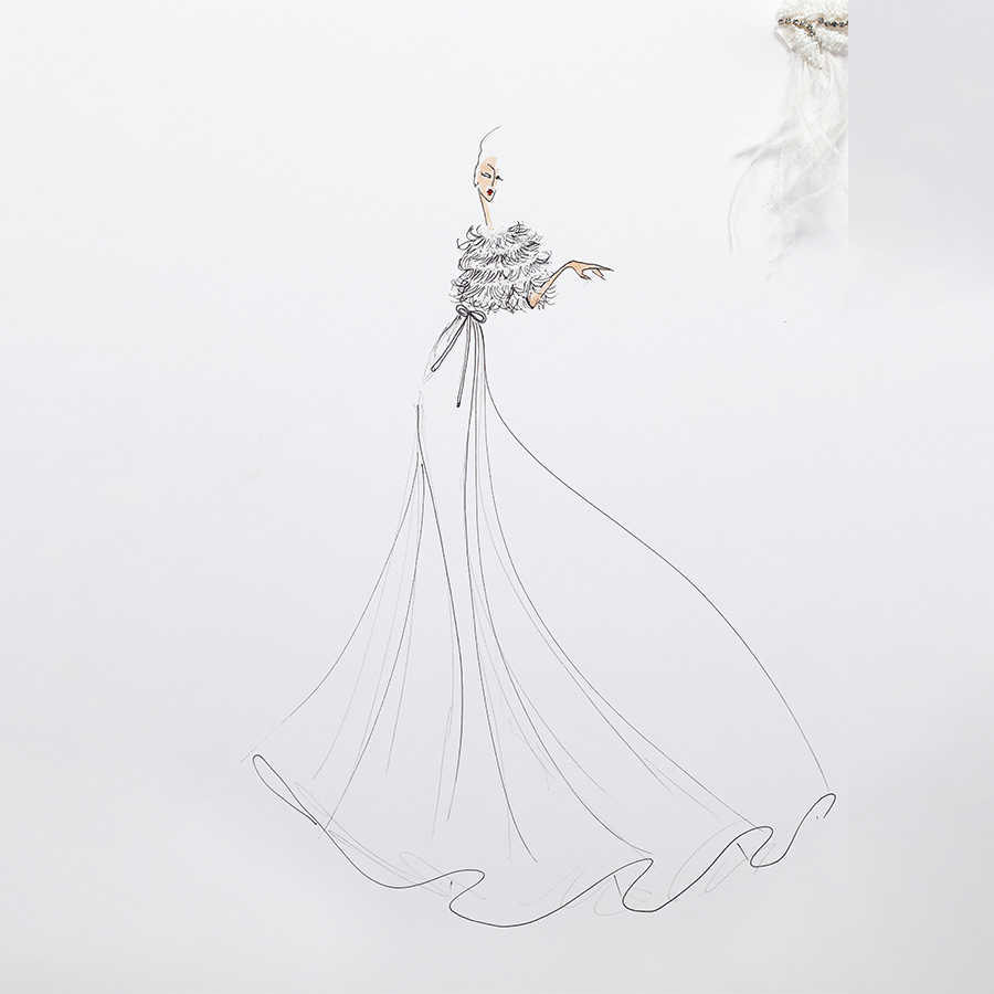 Croquis tissus souples et legers