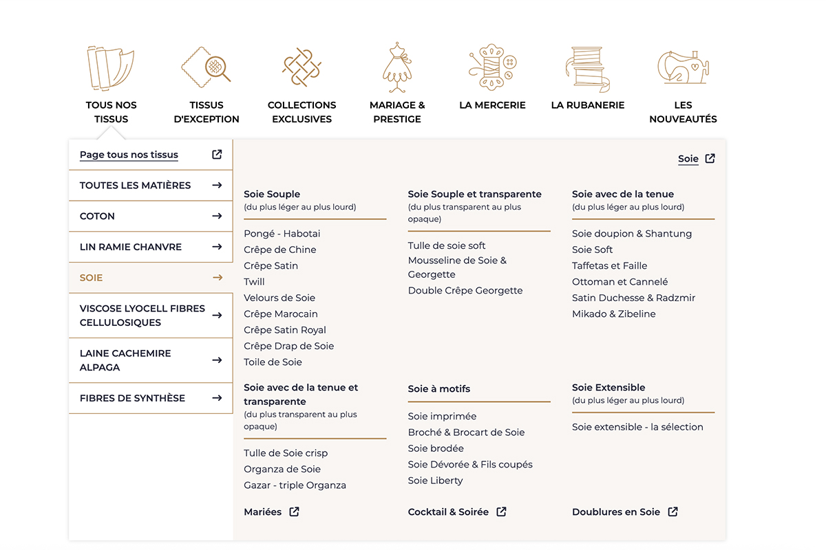 Découvrez notre menu Tous nos tissus