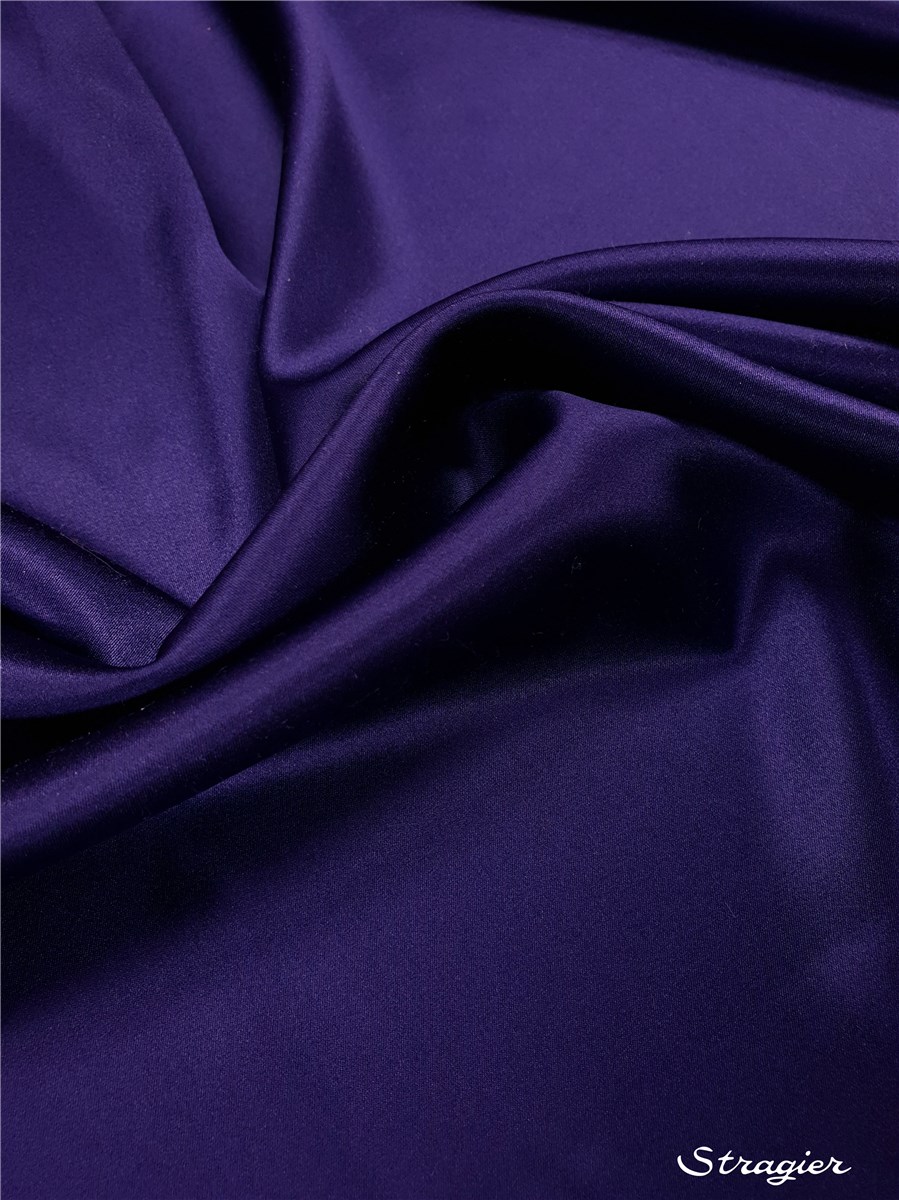 Silk Satin - stretch - Plain - Indigo