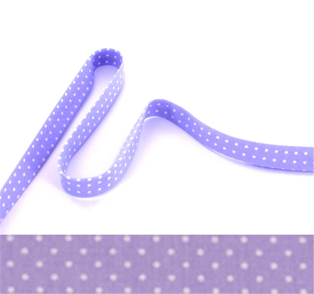 Biais Popeline - Pois 1,5 mm - Parme - 10 mm