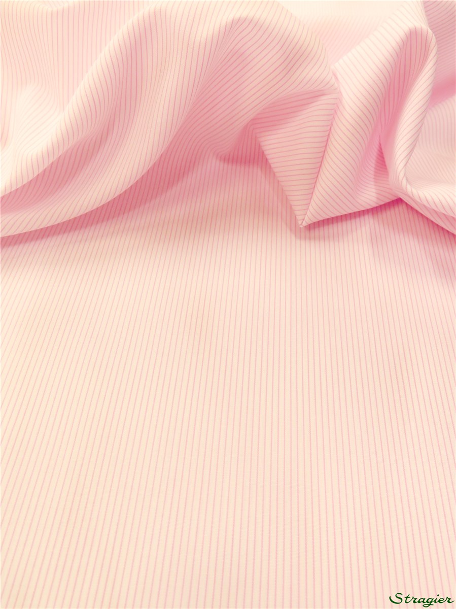 Popeline - Micro Rayures - Rose