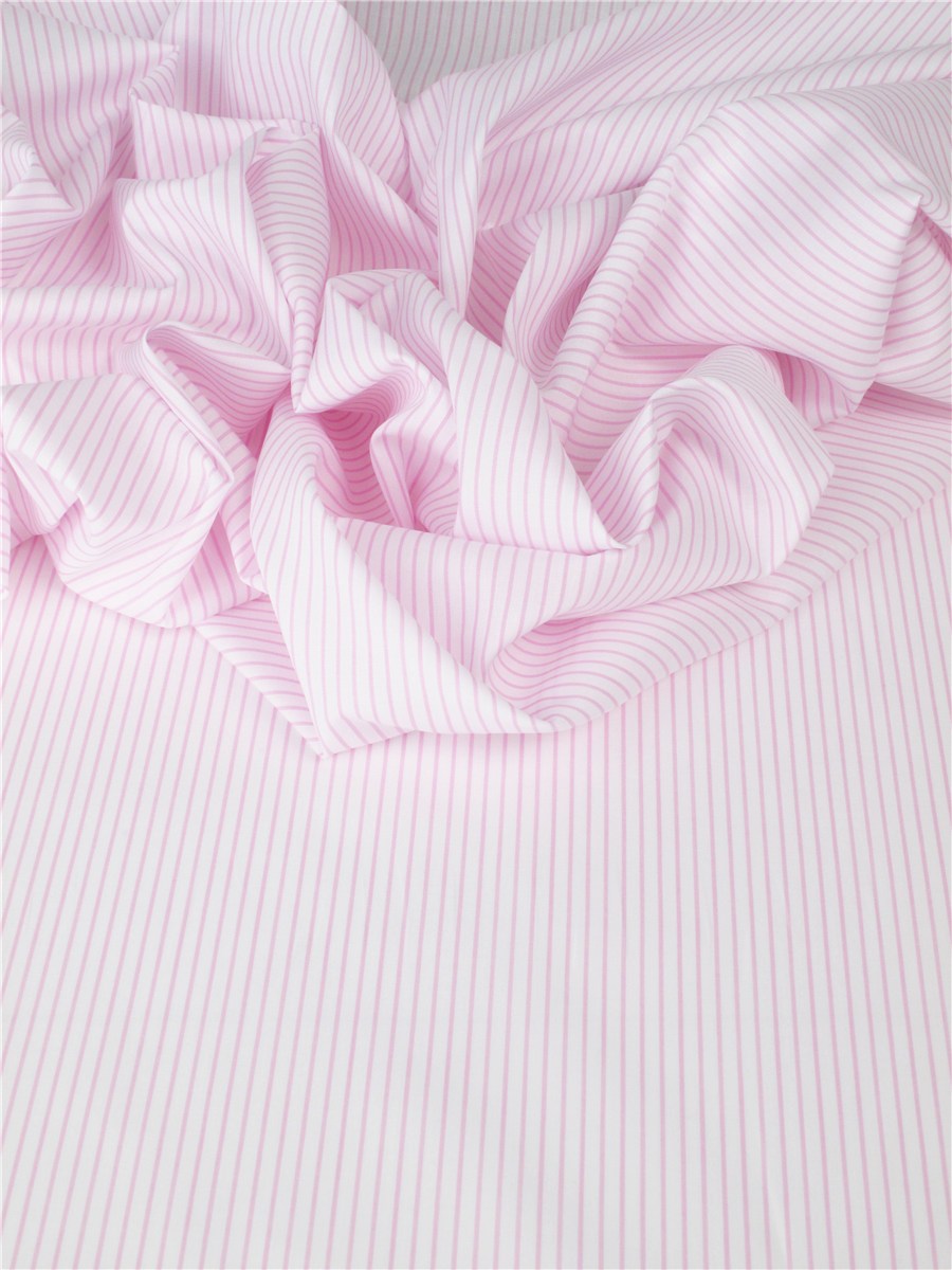 Popeline - Rayure 1mm - Rose