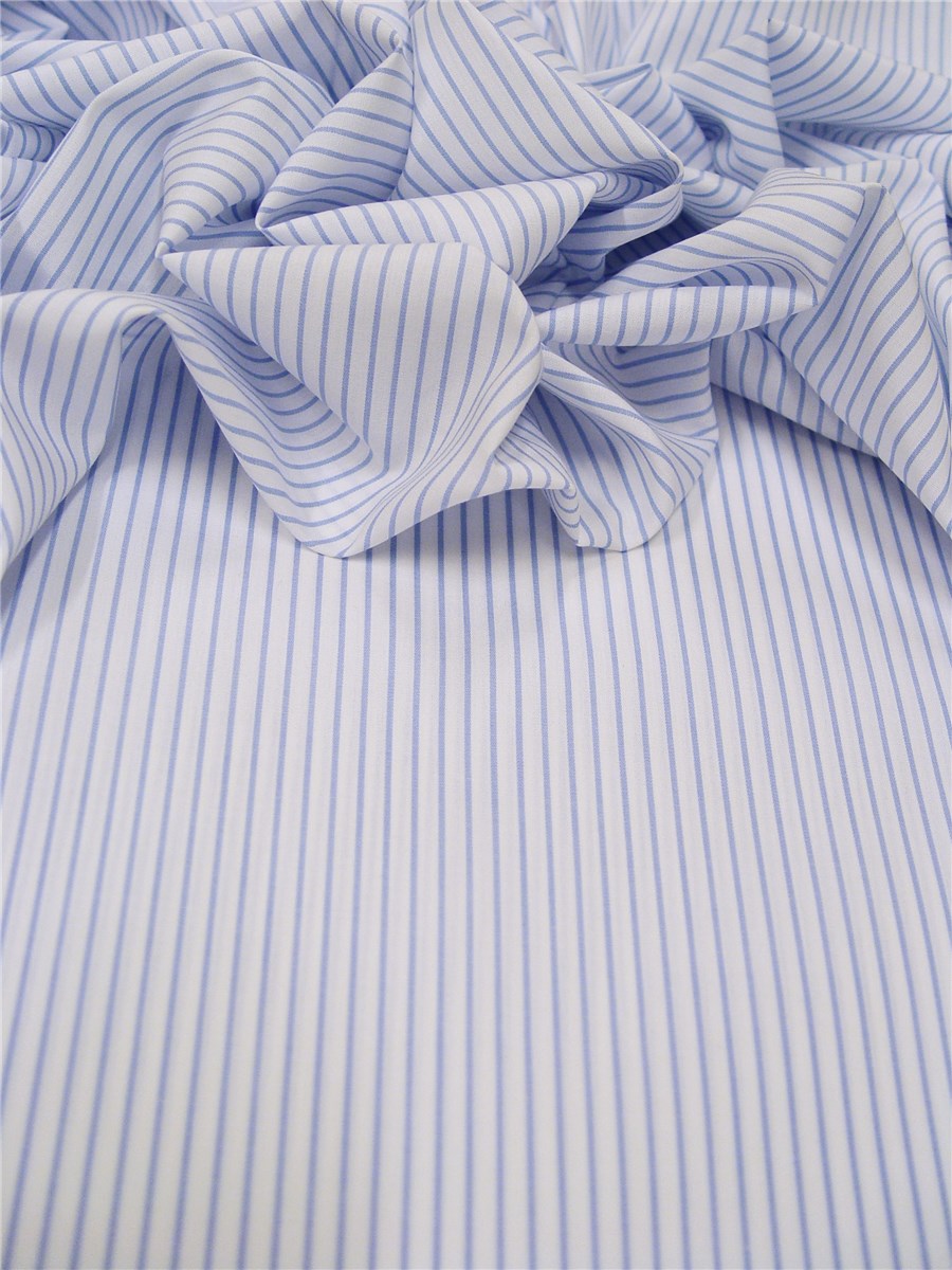 Poplin - Rayure 1mm - Azur