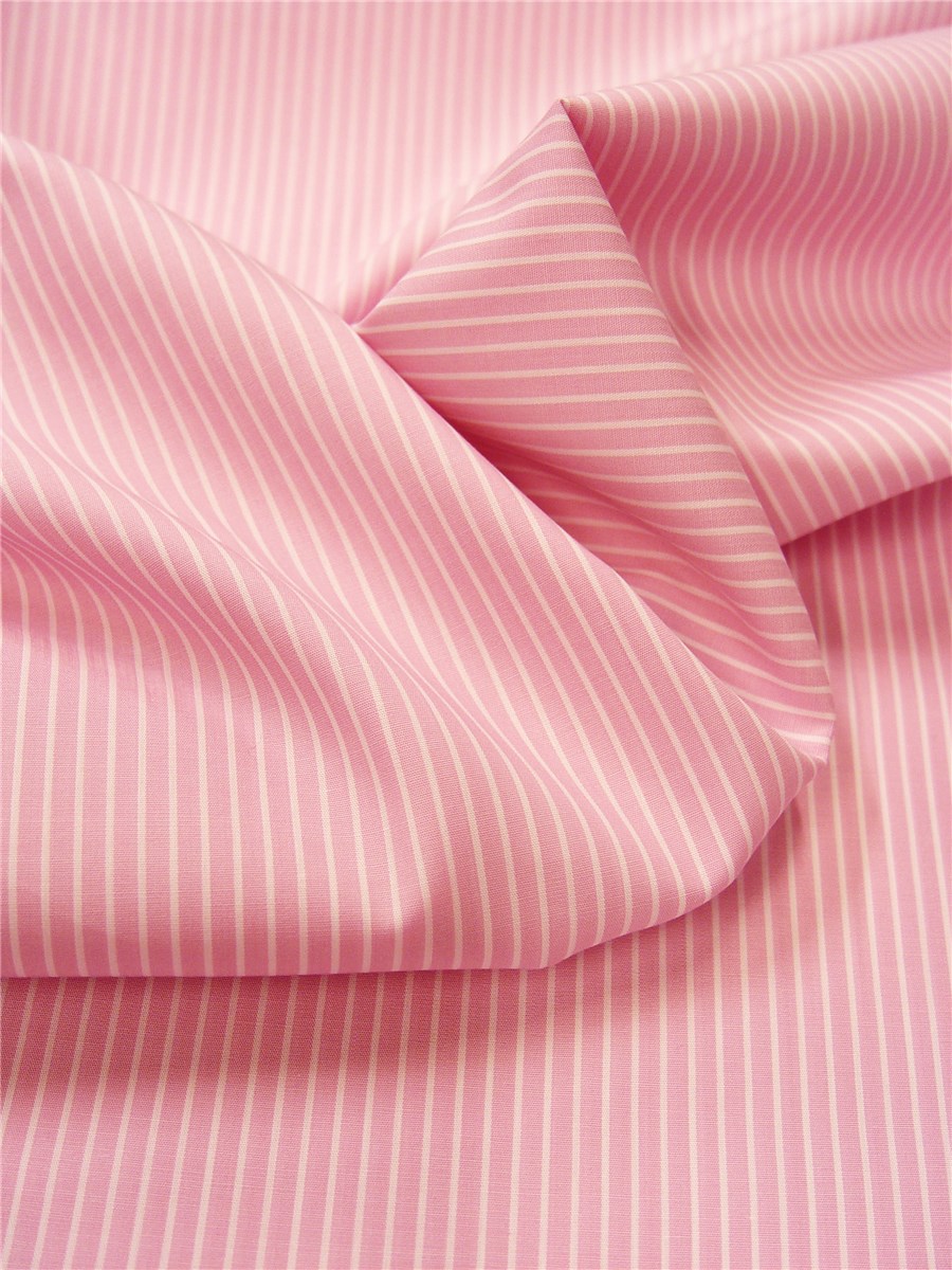 Popeline - Rayure inversées 1 mm - Rose