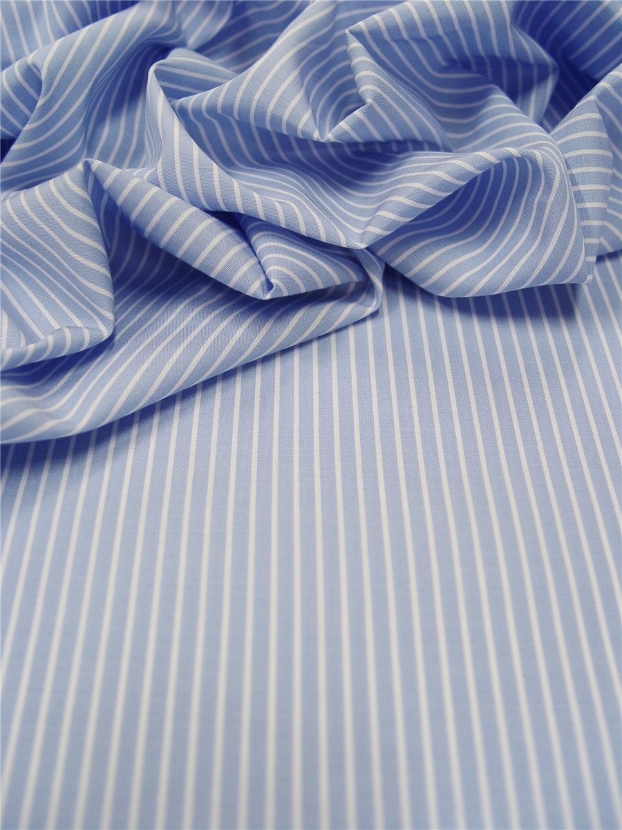 Poplin - Rayure inversées 1 mm - Azur