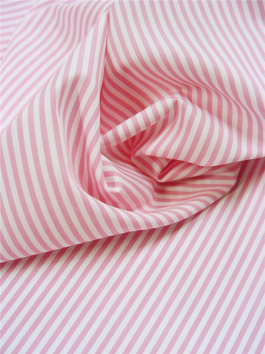 Popeline - Rayure 2,5mm - Rose
