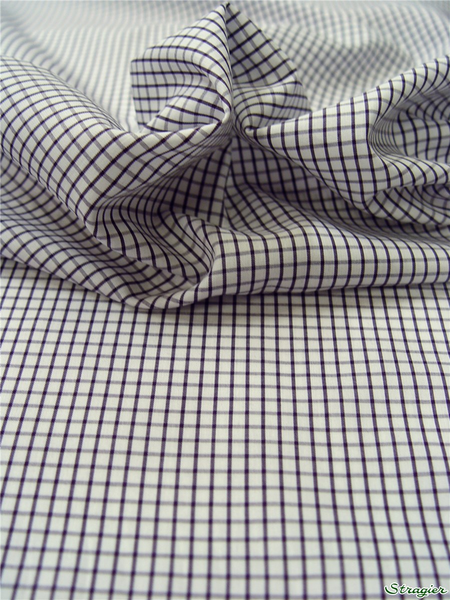 Poplin - Carreaux 5 mm - Prune